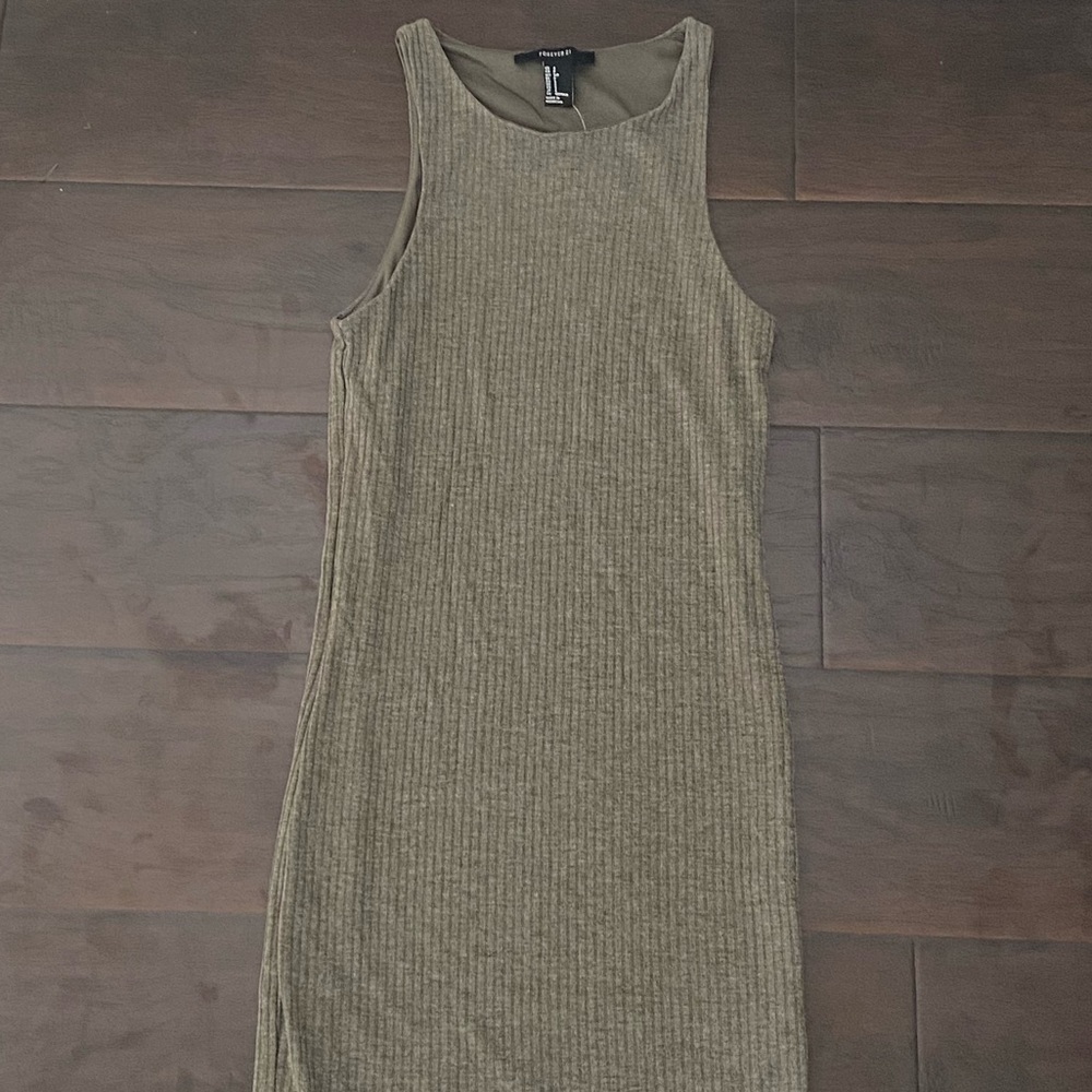 Forever 21 Olive Green Bodycon Midi Dress